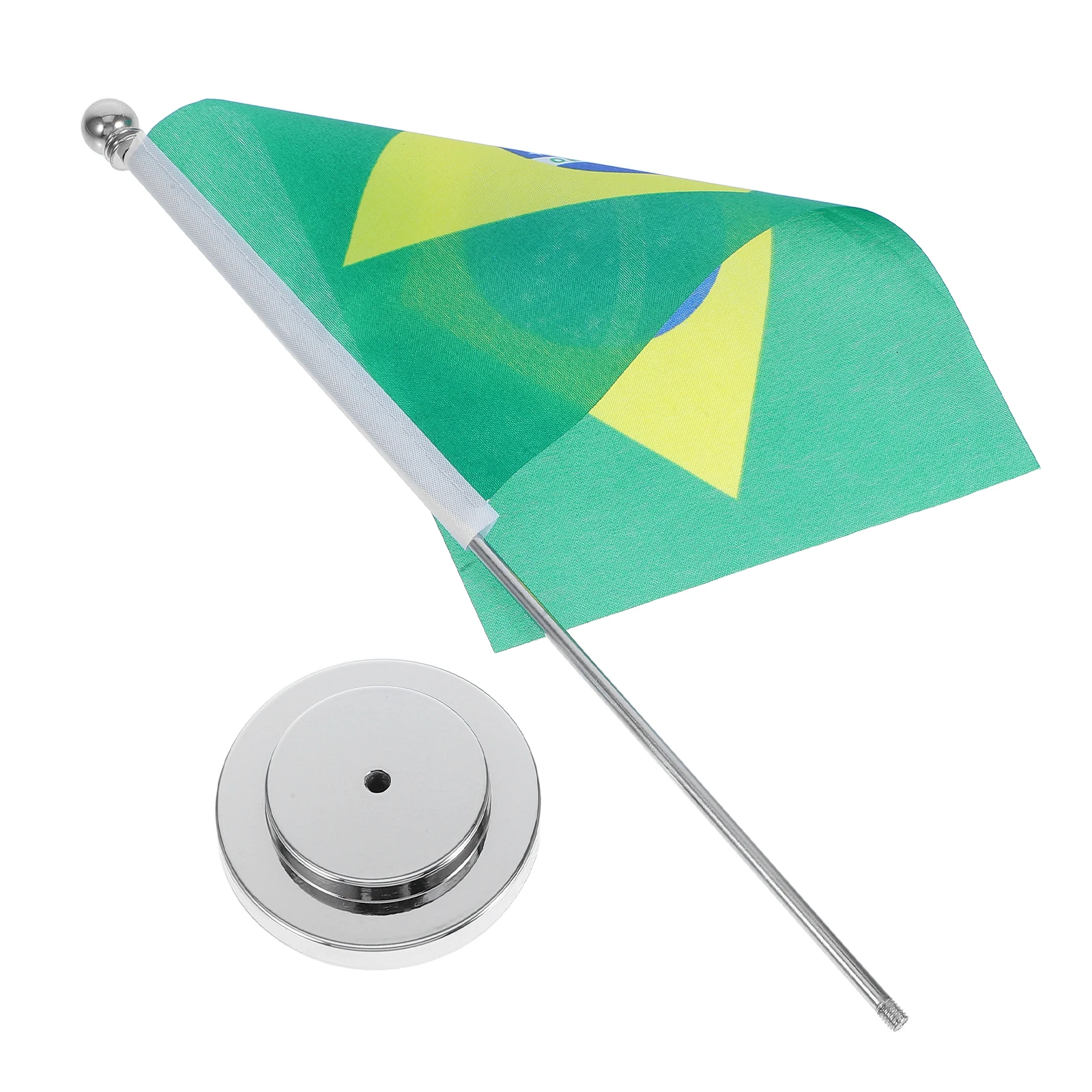 

Brazil Desk Flag Small Table Top Flag Plastic Holder Single Pole Display Reusable Compact Size Home Hotel Restaurant