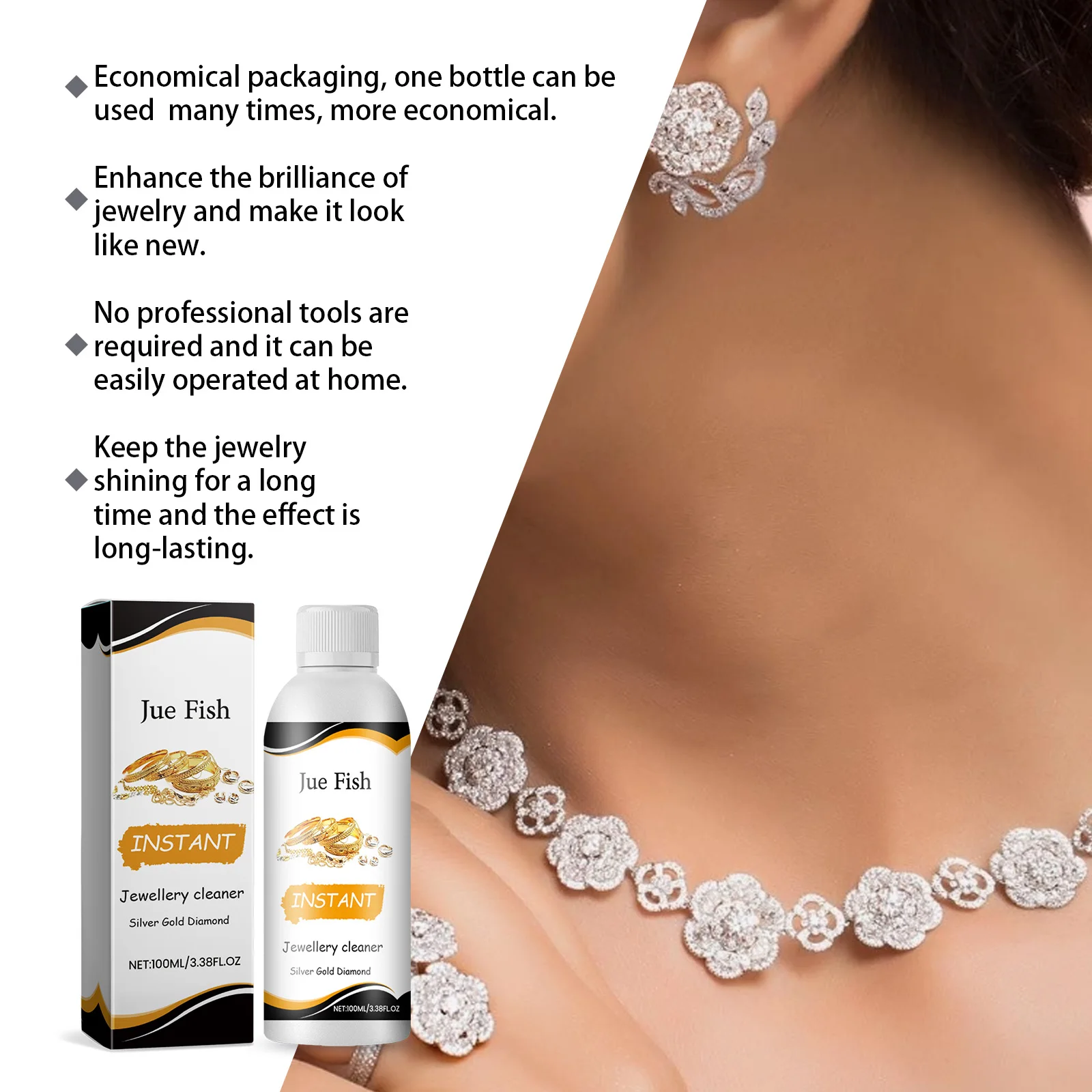 Jewelry Cleaner Solution Universal Anti-Tarnish Polishing Shine Remove Dirt For Gold Silver Ring Necklace Jewellery Clean Fluid