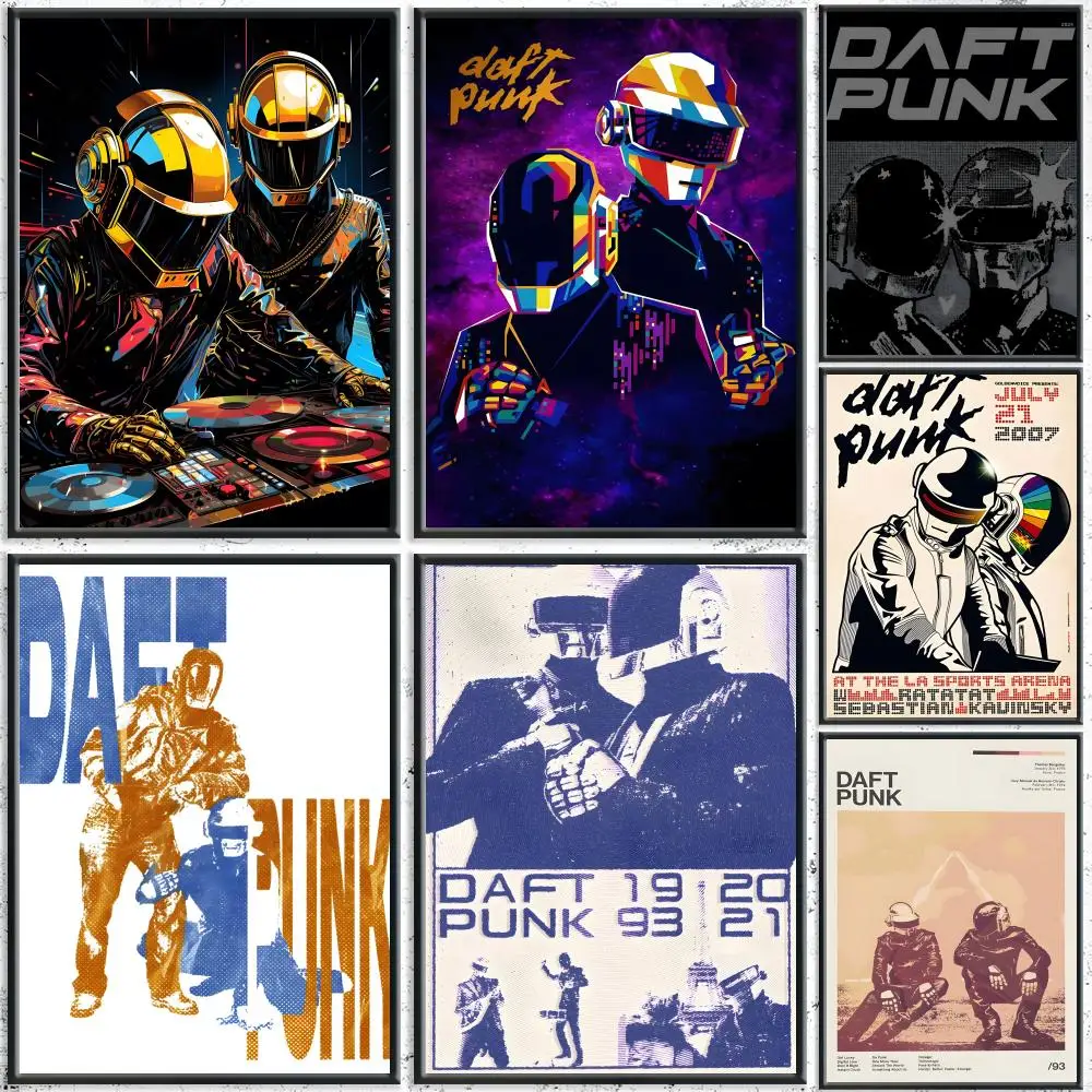 D-Daft P-Punk Band Painting Calligraphy HD Canvas Poster Crease Free Waterproof All Space Wall Decor