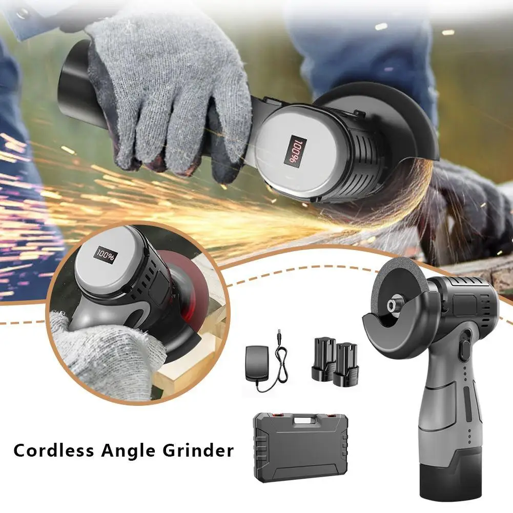 

15000RPM Cordless Angle Grinder 12V 1500mah Battery Electric Grinding Tool Mini Grinder For Cutting Polished Brick Wood Stone