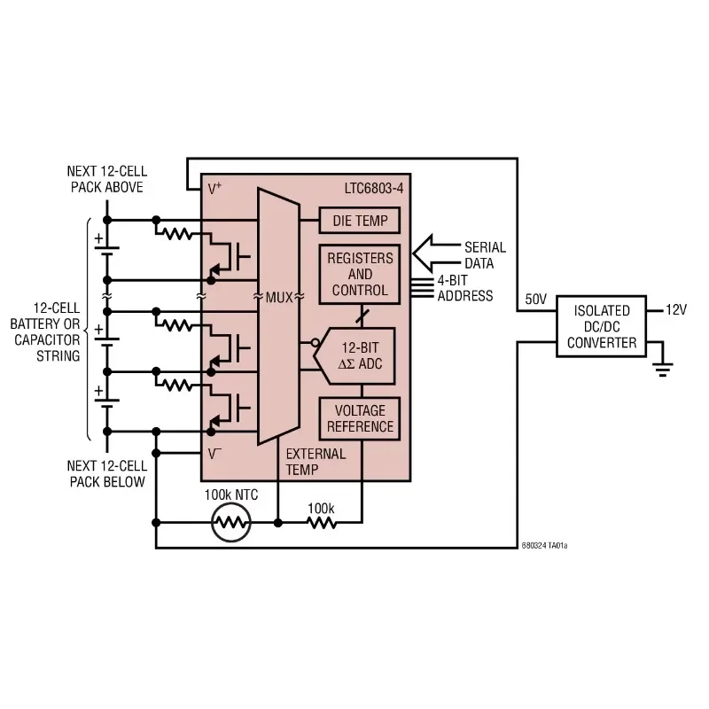 LTC6803IG-4 LTC6803HG-4 LTC6803 - 12 Channel Multicell Battery Monitor with Addressable Interface, Generation 2