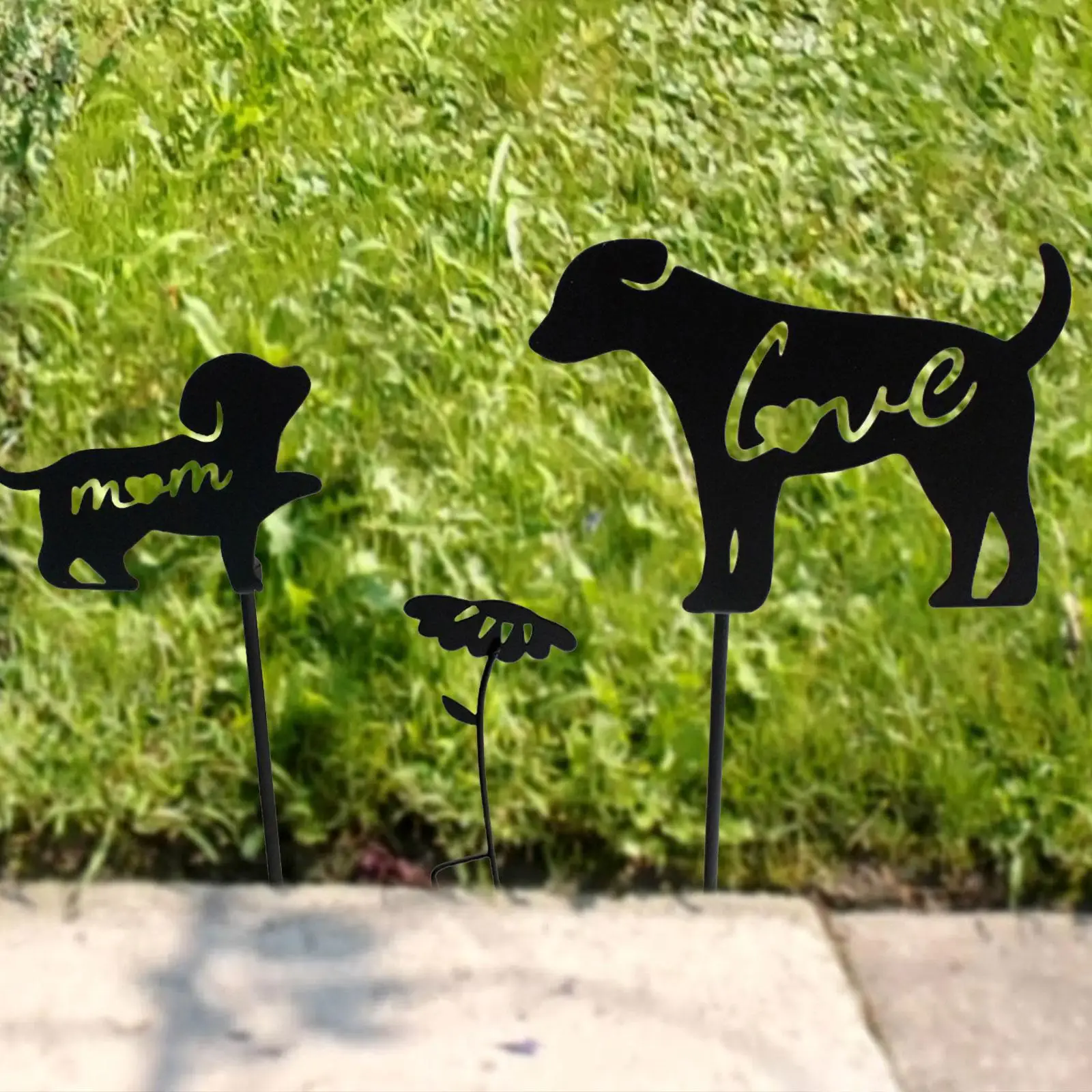 Dog Stake Garden Decor ,Yard Art Ornament ,Weatherproof ,Holiday Outdoor Decoration, Lawn Decorative Sign for Home