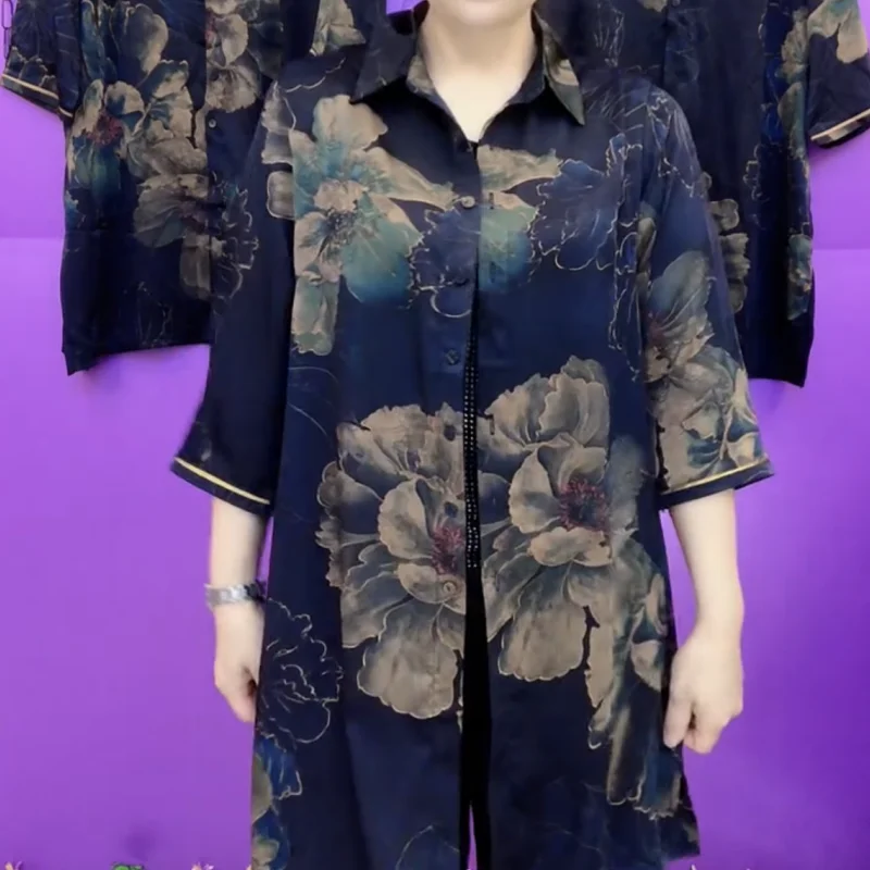 여성용 중간 길이 꽃무늬 셔츠 여름 3/4 소매 엄마복 - Romper Floral Print 리뷰 및 가격