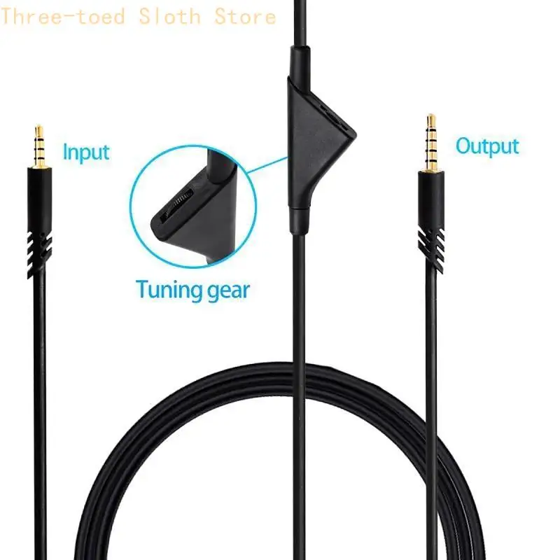 سلك امتداد كابل سماعة الرأس مع التحكم في مستوى مستوى البكم ينطبق على A10 A40 A40TR Gaming Headsets E74A