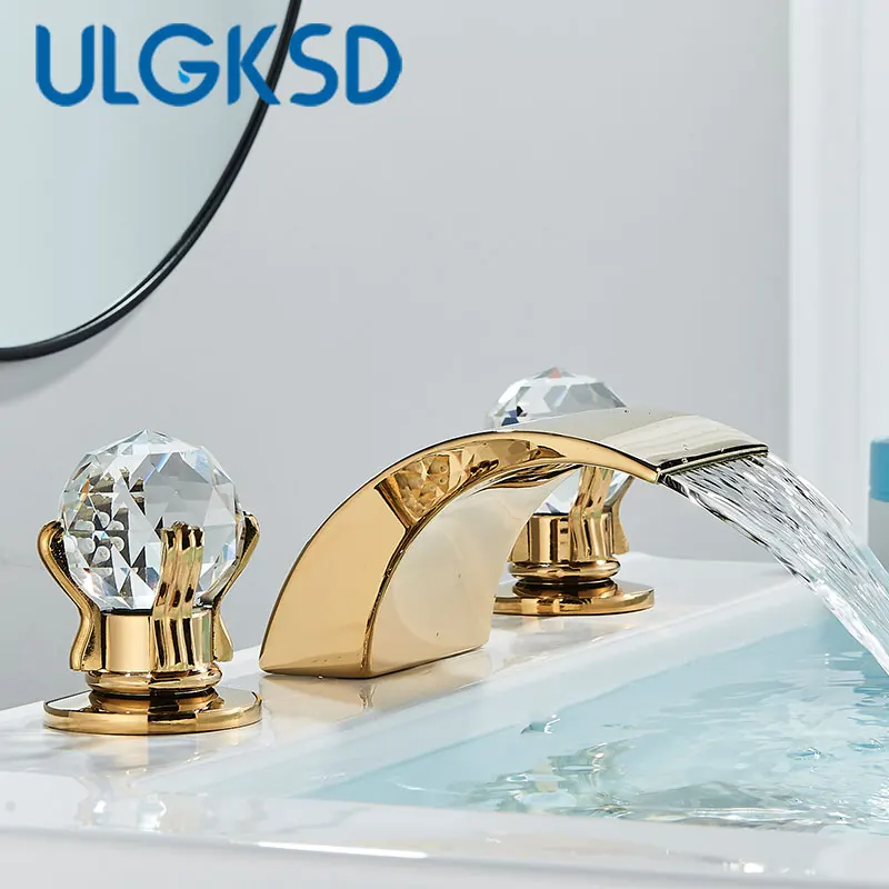 

Смеситель для раковины в ванной комнате, кристаллическая раковина с двойной ручкой, смеситель для раковины в ванной комнате, настенный смеситель для раковины, 3-комплект, смеситель для ванны