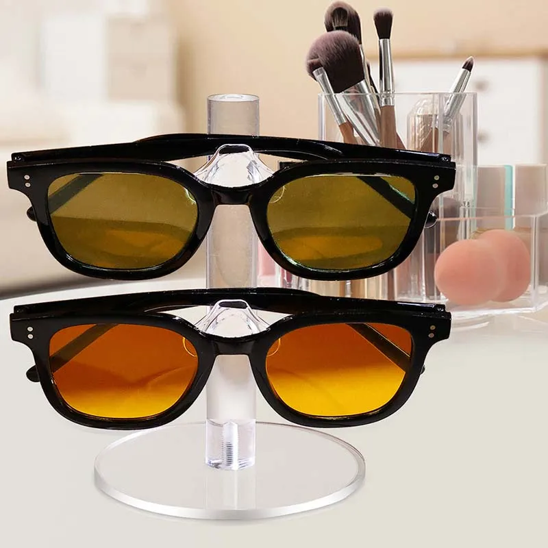 Double Layer Sunglasses Organizer Eyesglasses Stand Transparent Acrylic Storage Racks Fashion Desktop Glasses Holder for Home