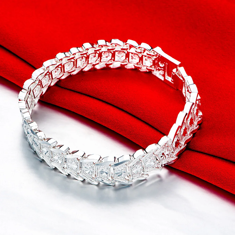 925 Sterling Silver Gift Charm 8 Inches Fine Bracelet For Women Fashion Wedding Party Jewelry Wholesale 4