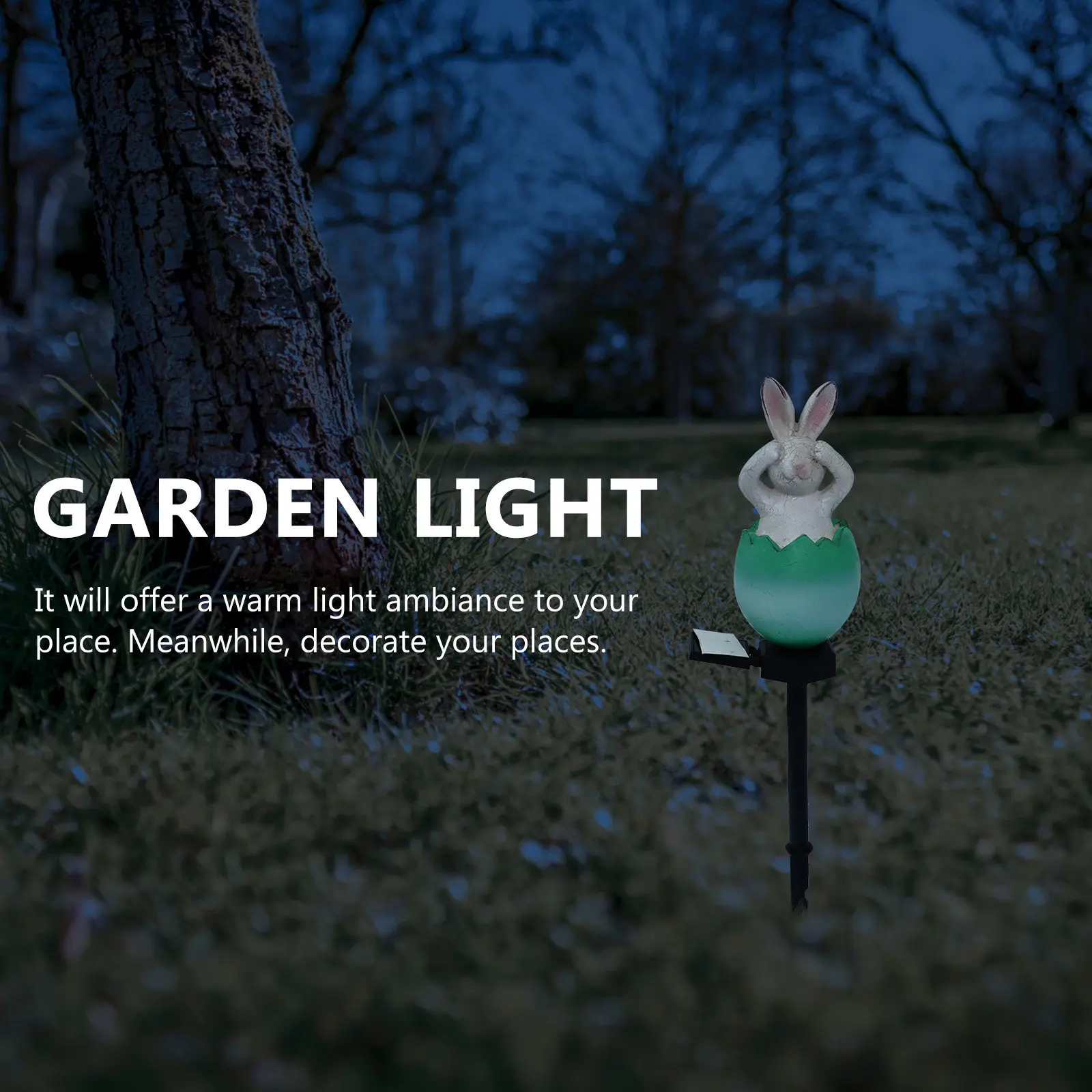 Solar Bunny Garden Light Cartoon Shape Solar Powered LED Lawn in-Ground Light Outdoor Landscape Decorative Yard Lamp