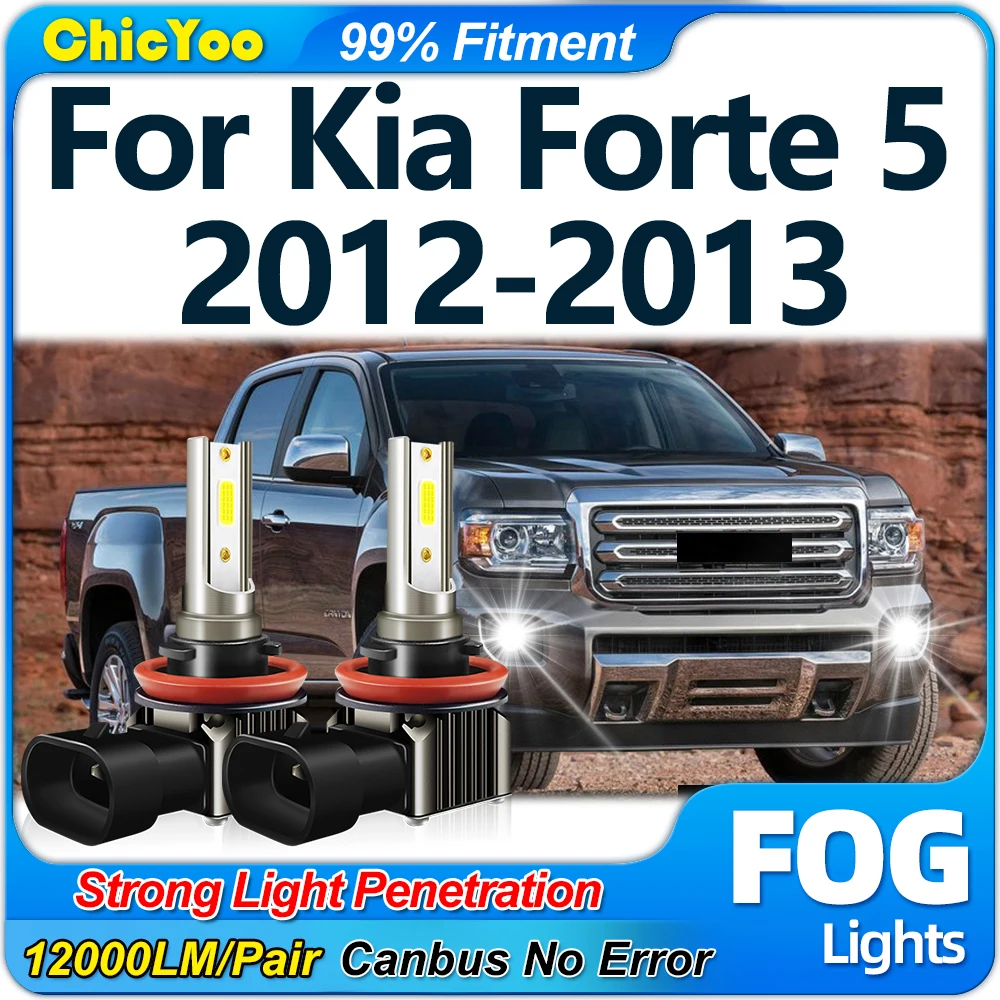 

12000LM H8 H9 H11 LED Fog Lamps 90W High Power Auto Fog Lights Bulbs 12V 24V Plug And Play 6000K For Kia Forte 5 2012 2013