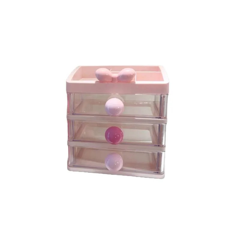 

Drawer-type desktop storage box, transparent with grid, high-value cosmetic storage rack, headgear, stationery, storage box.