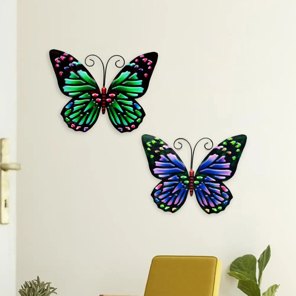 Wall Pendant Rust-proof Wrought Iron Wall Statue Artwork Ornamental Home Decor 3D Metal Butterfly Wall Decor for Garden