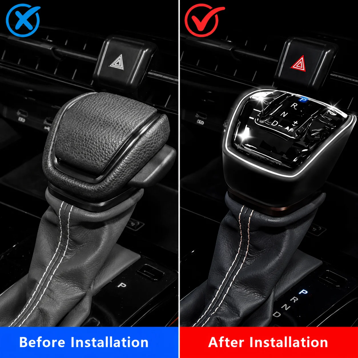 Car Shift Knob for Toyota Alphard Vellfire 40 Series Crystal Style LED Ambient Light Sync Gear Selector Base Model Accessories