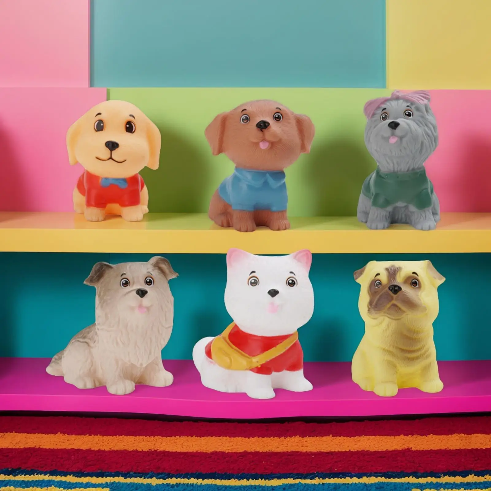 Cat Stress Ball 6 Pieces Cute Soft Stress Balls Miniature Novelty Games For Home School Family Teens Youth Friends Daily Life