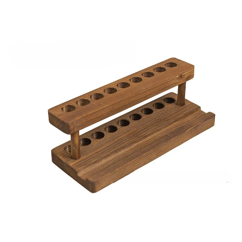 Solid Wood Signature Pen Holder, Wooden Pen Stand, Phone Stand All-in-One Storage Rack, Multifunctional Office Stationery Pen Cu