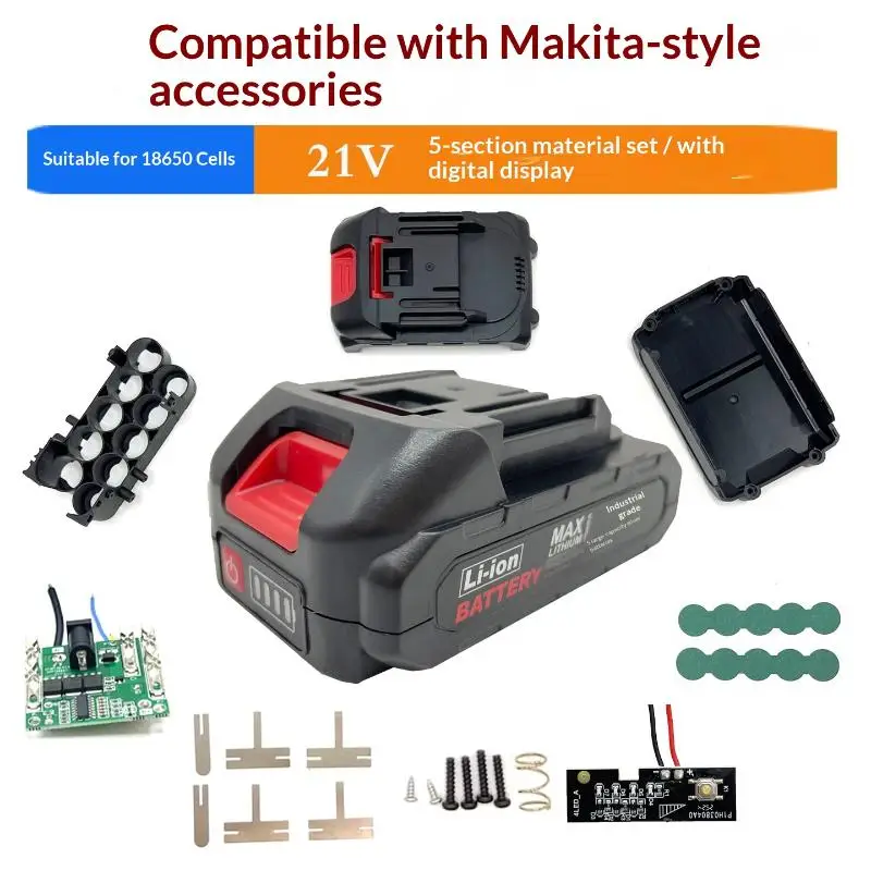 21V Battery Case for Screwdriver 5X 10X 15X 20X 30X 18650 Holder 5S 50A Large Capacity DIY Tool Replacement