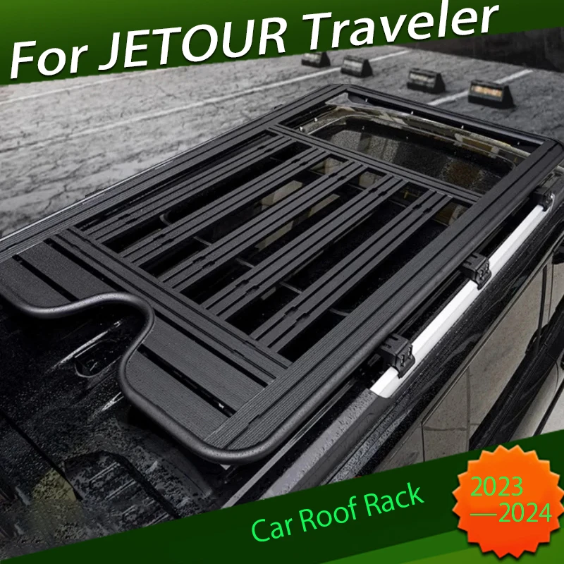 Car Roof Rack Fit for CHERY JETOUR Traveler T2 2023 2024 Modification Off-road Luggage Platform with Sunroof Car Exterior Parts