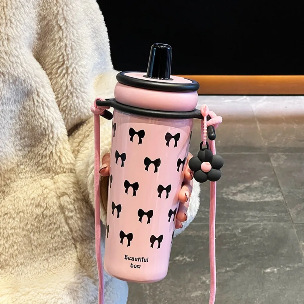 

Stainless Steel Straw Thermal Cup Leak-proof Large Capacity Insulated Water Bottle Portable Leak Proof Coffee Mug Travel