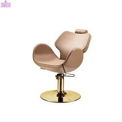 2024 most popular brown salon furniture beauty salon equipment Hairdressing Hydraulic Recliner Lift Down Barber Chairs