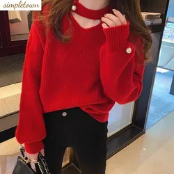 Korean fashion niche sweater 2024 autumn and winter new style pullover chic knit sweater trend
