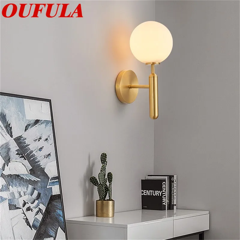 

SOFITY Brass Indoor Wall Lamps Fixture LED Copper Light Modern Creative Decorative For Living Room Corridor Bedroom