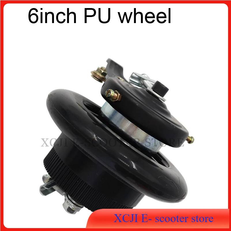 6inch  PU 140mm rear Wheels With Drive Gear and brake kit Tire Tube or solid tyre for Electric Scooter Wheel Chair Truck