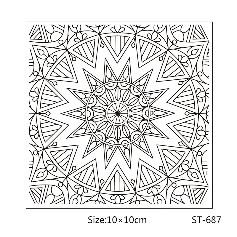 Mandala Pattern Polymer Clay Texture Stamp Sheets Art Clay Craft Supplies Kits DIY Emboss Individual Design Pottery Ceramic Tool