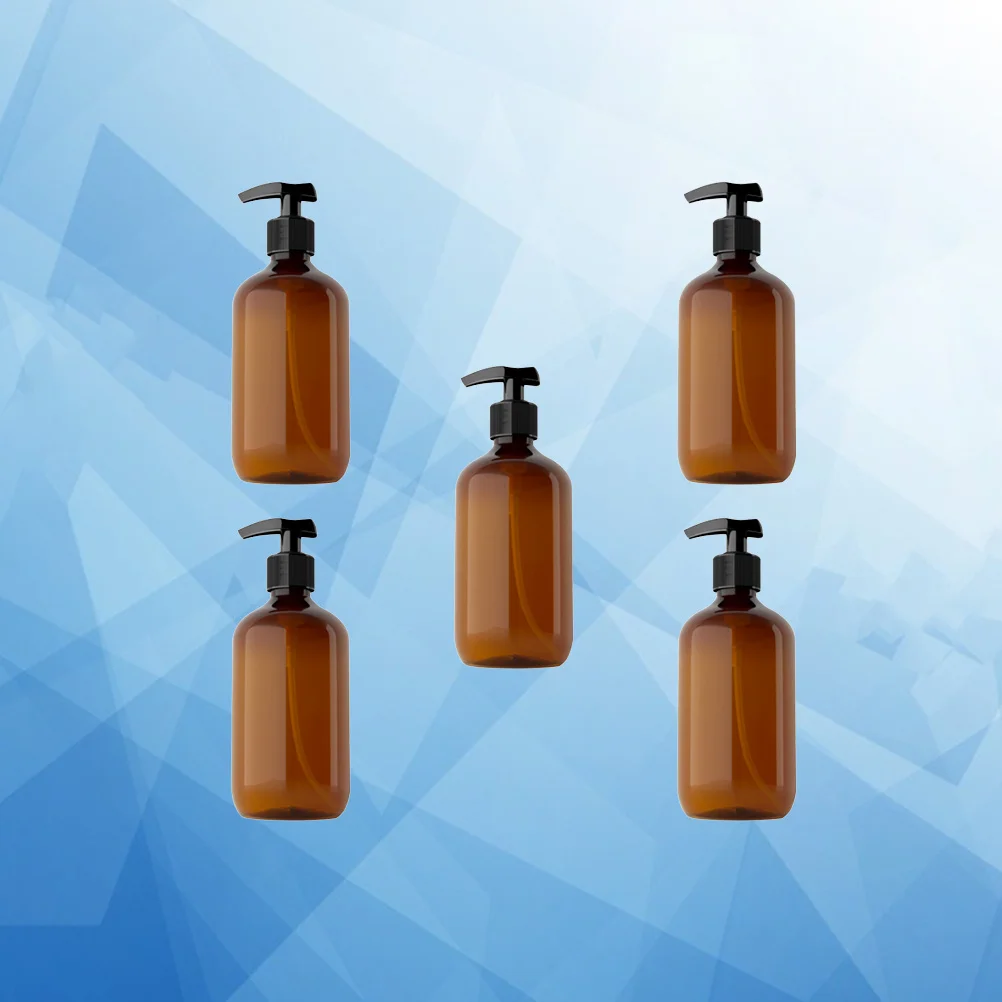 5Pcs 500Ml Empty Bottles for Shampoo Refillable Travel Pump Press Bottle Subpackaging Container Portable Liquid Soap Dispenser