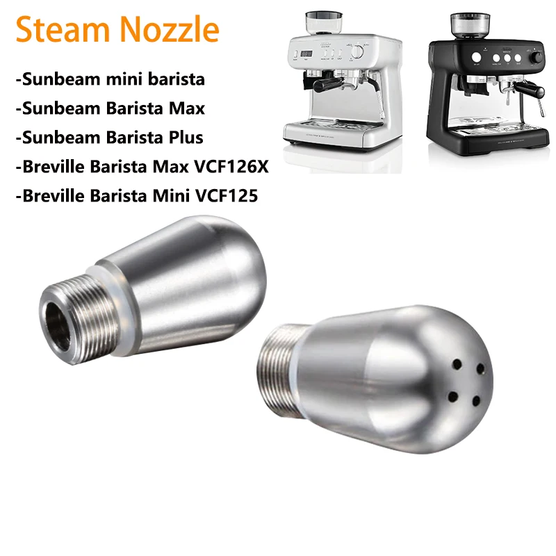 3/4 Hole Coffee Steam Nozzle Milk Foam Tip for Breville VCF125 Mini Barista Sunbeam EM4300/EM5300/EMM5400 Espresso Machine