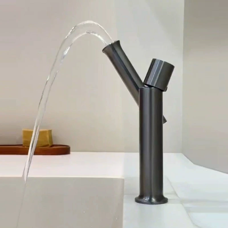 

304 Stainless Steel Brushed Gold/Grey Bathroom Basin Faucet Deck Installation Cold Hot Mixed Sink Creativity Modern Vanity Tap