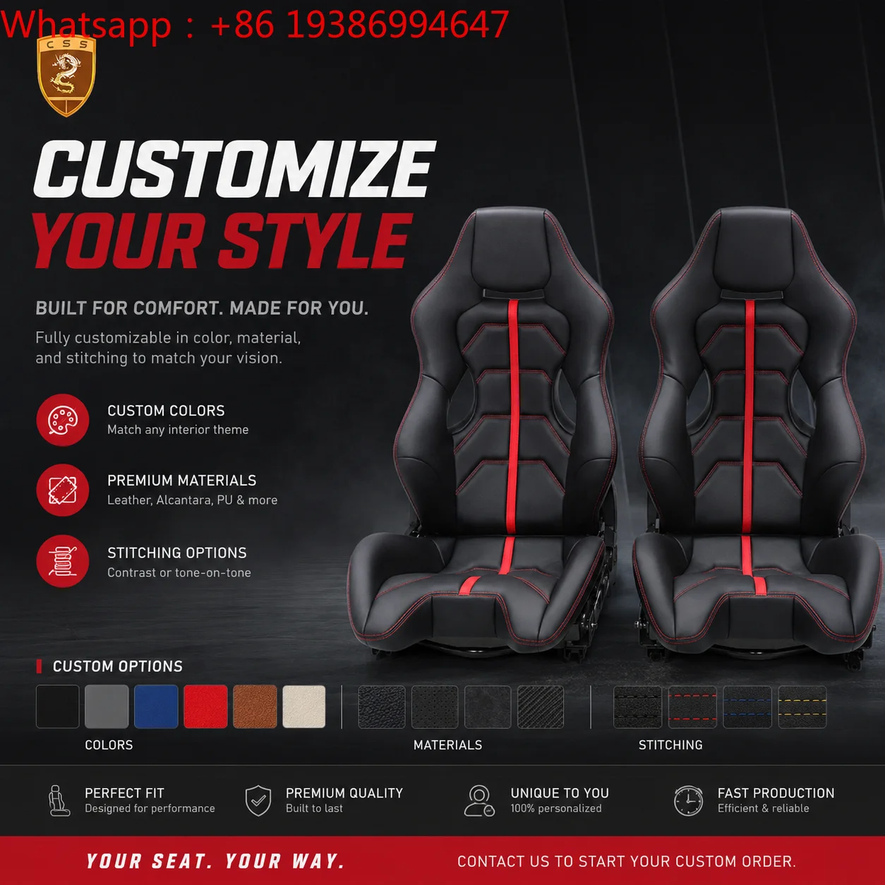 For Original Racing Seats for 458 Speciale Carbon Bucket Car Seat Leather Red Stitching Sport Bucket Seat