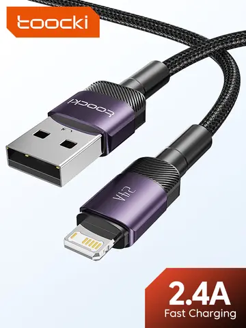 Toocki USB Cable For iPhone 14 13 12 Pro Max X XS XR 8 7 Plus iPad Fast Charging Charger Aluminum iP Cable For iPhone Data Cord