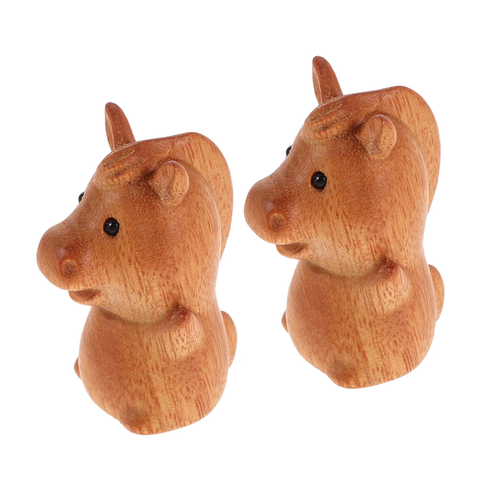 

2Pcs Natural Grain Wood Horse Carving 2026 Chinese New Year Decoration Feng Shui Horse Figure for Home Office Desk Wealth Lucky