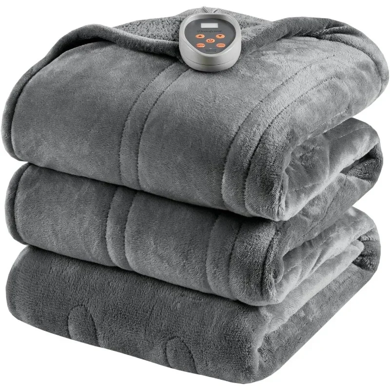 Beautyrest Heated Blanket, Electric Blanket, Soft, Warm, Reversible Plush - Sherpa Heating Blanket with 20 Heat Settings