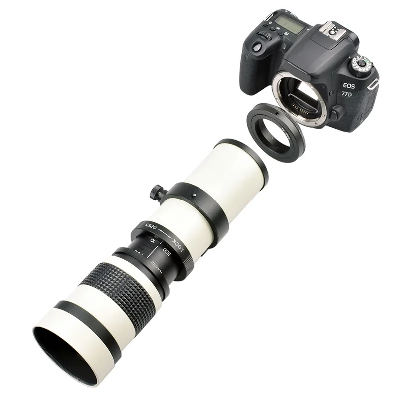 420-800mm Telephoto Zoom Lens Manual Zoom Lens SLR Camera Lens Suitable for Canon