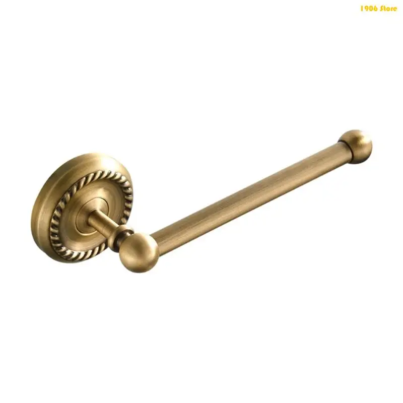 U1JB Simple Elegant Copper Toilet Paper Stand Wall Mounted Toilet Paper Holder Round Base Design for Modern Homes & Office