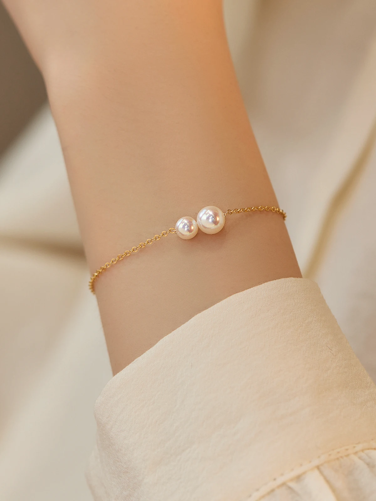 Lii Ji Real Pearl 14K Gold Filled Chain Bracelet Tarnish Resistant Jewelry Boho Bracelets Women Bracelet