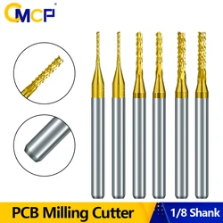 CMCP PCB Milling Cutter 1/8 Shank Carbide End Mill CNC Machining Router Bit for Woodworking Corn Mill