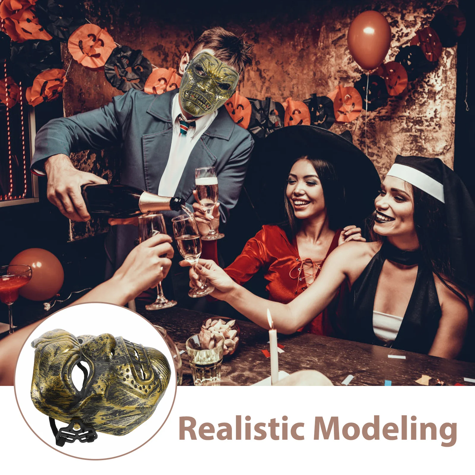 Vintage Style Knights Mask Full Cover Lightweight Roman Soldier Mask for Halloween Cosplay Party Costume Costume Men