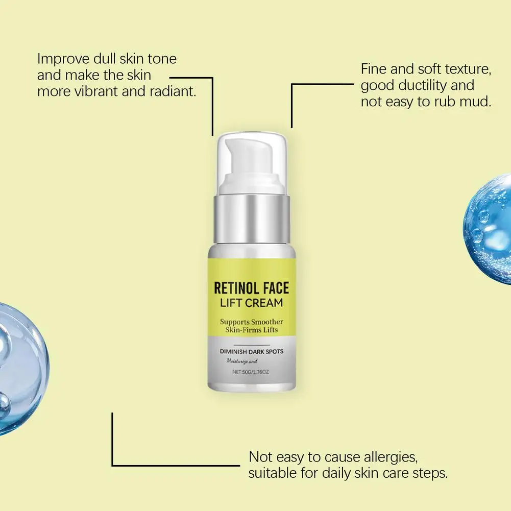 50g Retinol Eye Cream In A Pump Bottle For Daily Hydration With A Gentle Lightweight Formula And A Moisturized Plump Skin Look