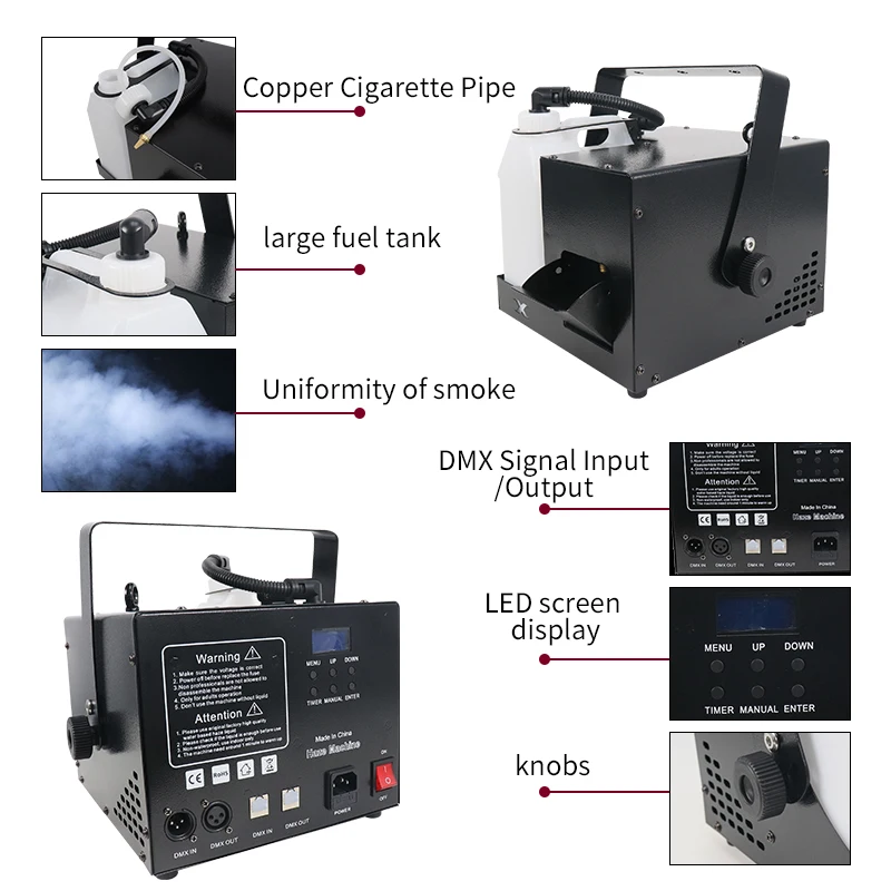 Imagem -03 - Dmx Fog Machine For Stage Fog Effect Fogger Atomizing Liquid Stage dj Wedding Film Crew 1000w