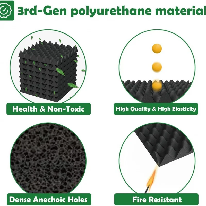 قطن عازل للصوت ذاتي اللصق - لوحة ممتصة للصوت من إسفنج البيض لتخفيف صوت KTV المنزلي