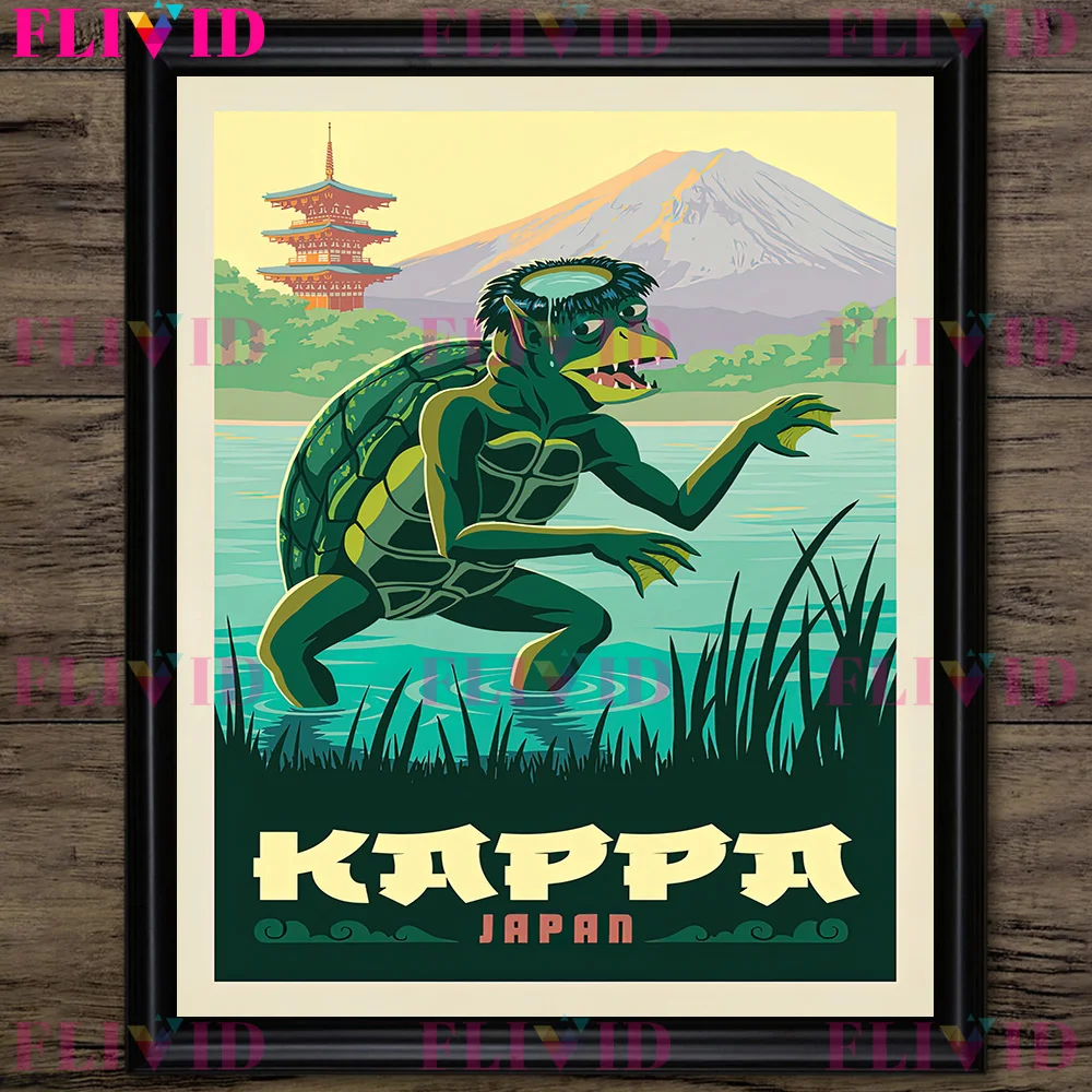 ملصق فني برؤية غريبة مطبوع ، موميا عملاقة ، عفريت بنتاكي ، راكشا ، مخلوقات أسطورية ، فن حائط حيوان خيالي ، طباعة قماش #2