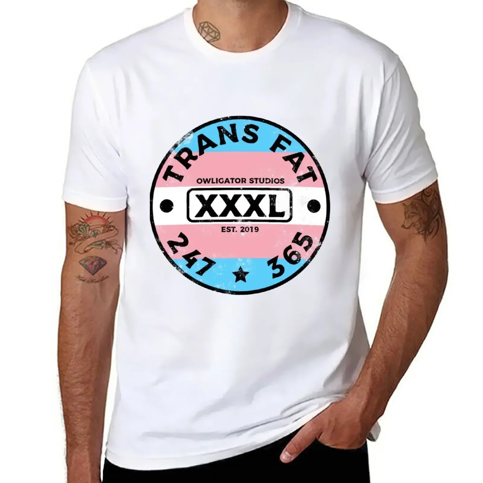 

TransFat Logo - Trans Flag T-Shirt for a boy designer shirts kawaii clothes T-shirts for men cotton