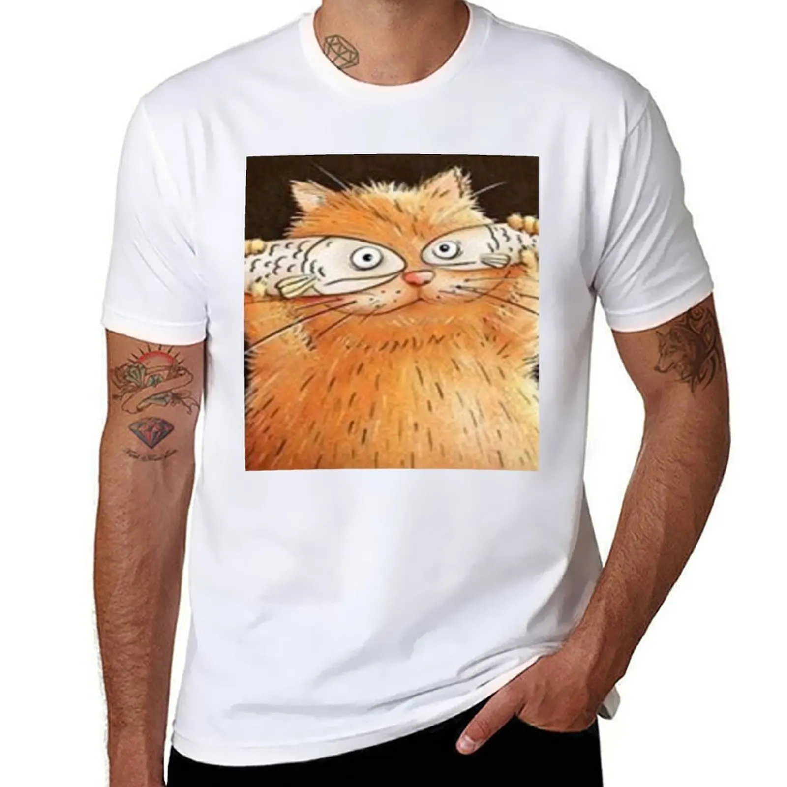 

casual t shirt fish The shirts t eyes. men t man for shirts with T-Shirt prints cat plain with man