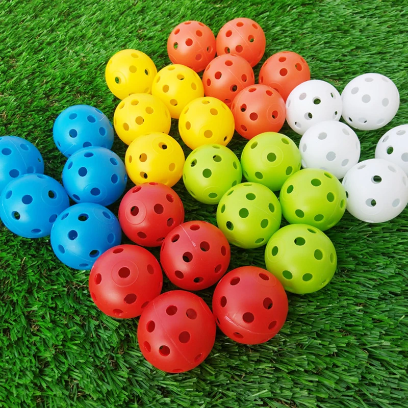 PGM 20Pcs Mixed Color Plastic Airflow Hollow Training Golf Ball Indoor Sports Practice Golf Accessories