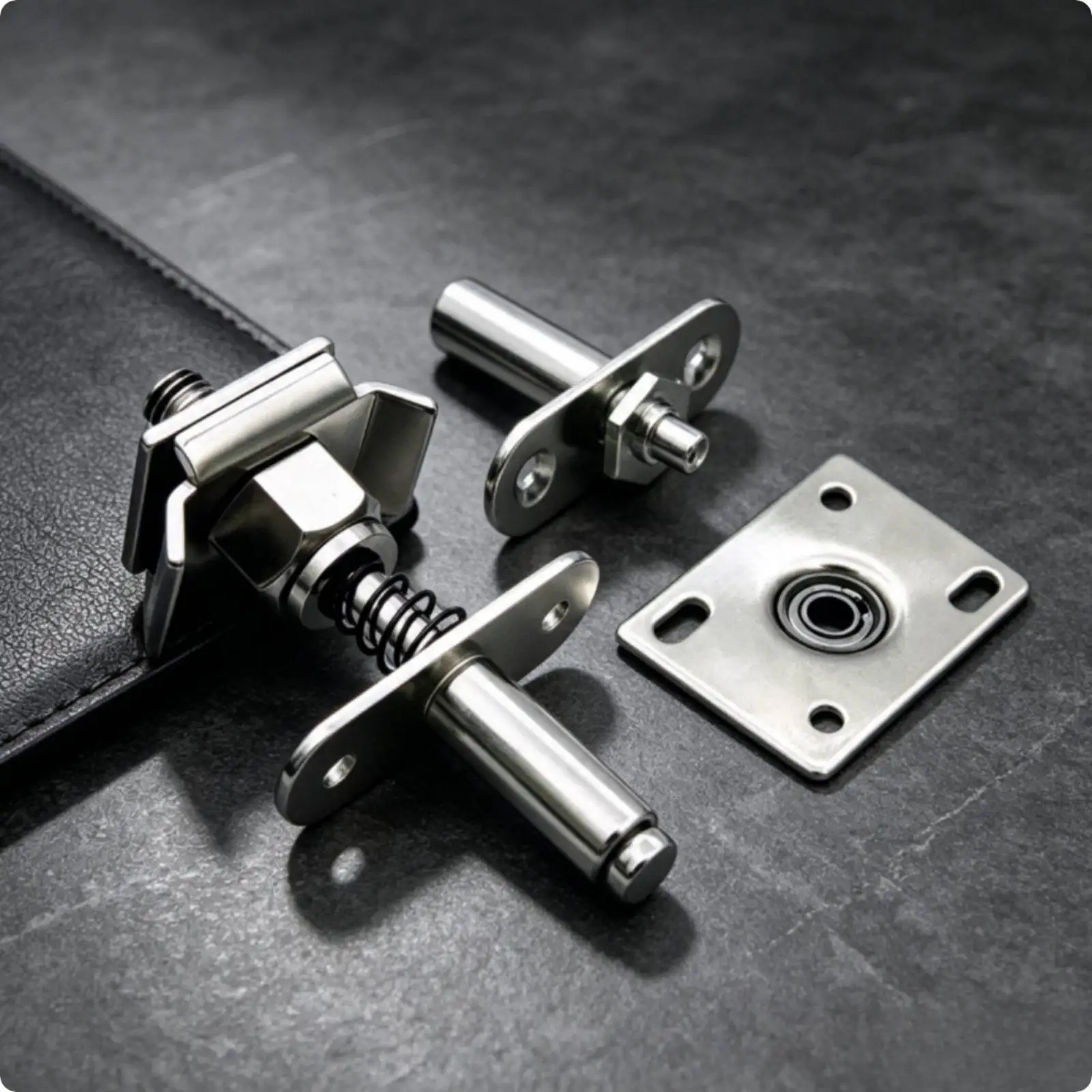 Swing Door Hinge Kit 360 Degree Folding Hardware for Partition Panels with Steel Spindle and Mounting Plates for Interior