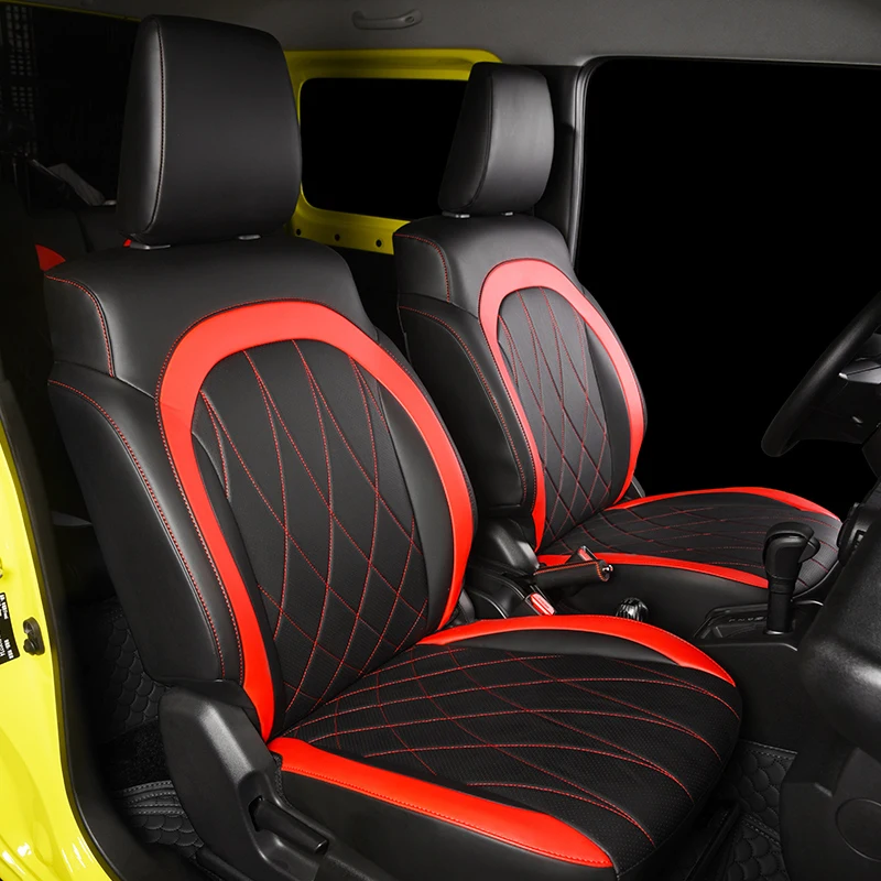 

Custom Car Seat Covers Cushion Full Set Breathable Leather Airbag Compatible For Suzuki JIMNY Jb64 Jb74 2025 2022 2021 2020 2019