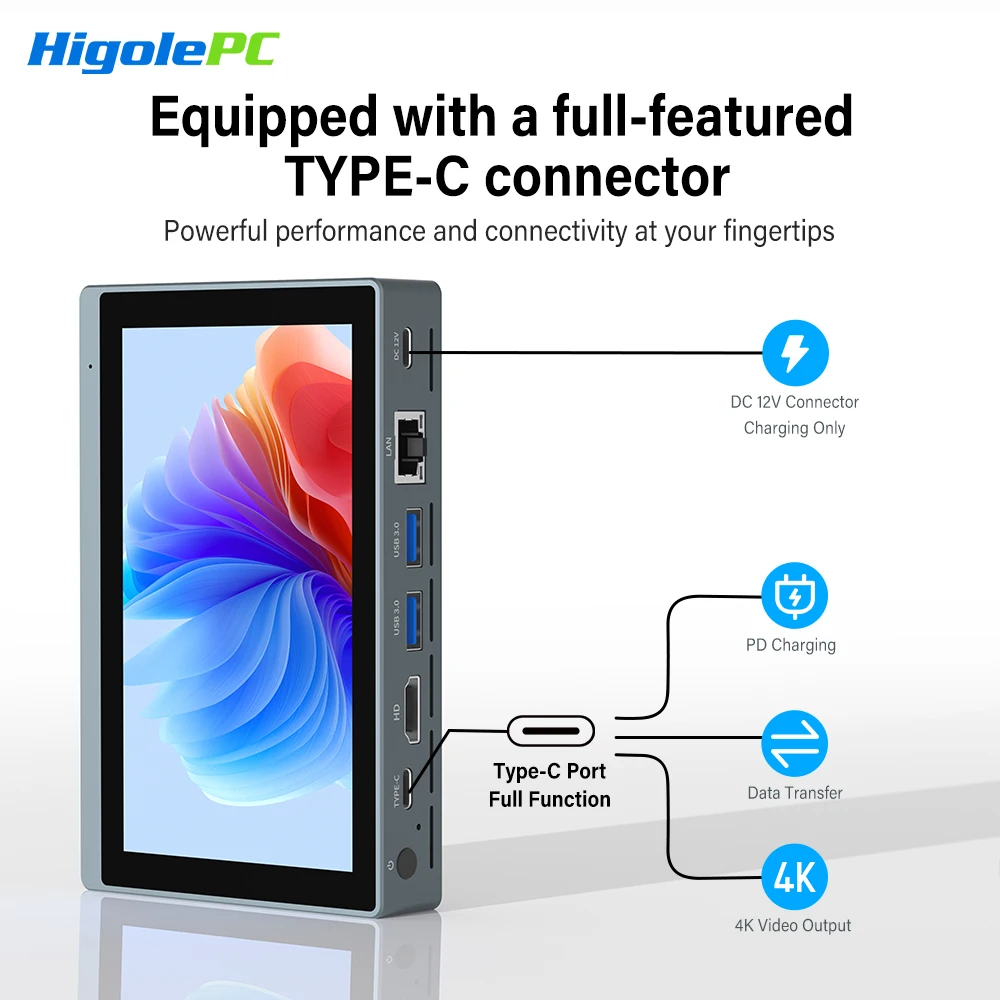 Higole Gole 2 Pro 5.5'' Intel N5095 Mini PC Windows 11 WiFi5 BT5.0  8/16GB 256GB Touch Screen 4K Desktop Computer Windows Tablet