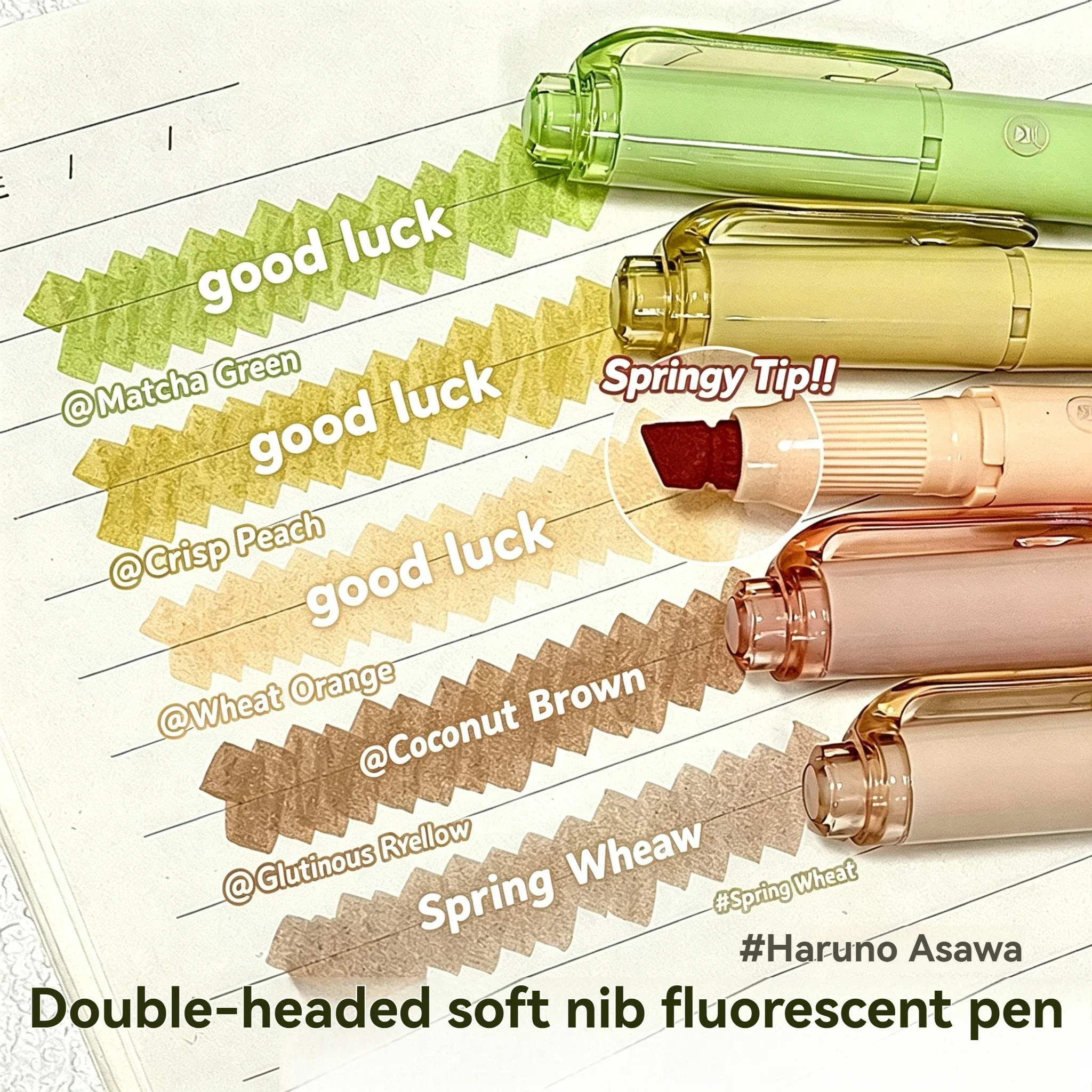 5Pcs Dual Tip Highlighter Pen Pastel Aesthetic Marker Mild Color Highlighter for Student Note‑Taking Journal Planner Stationery