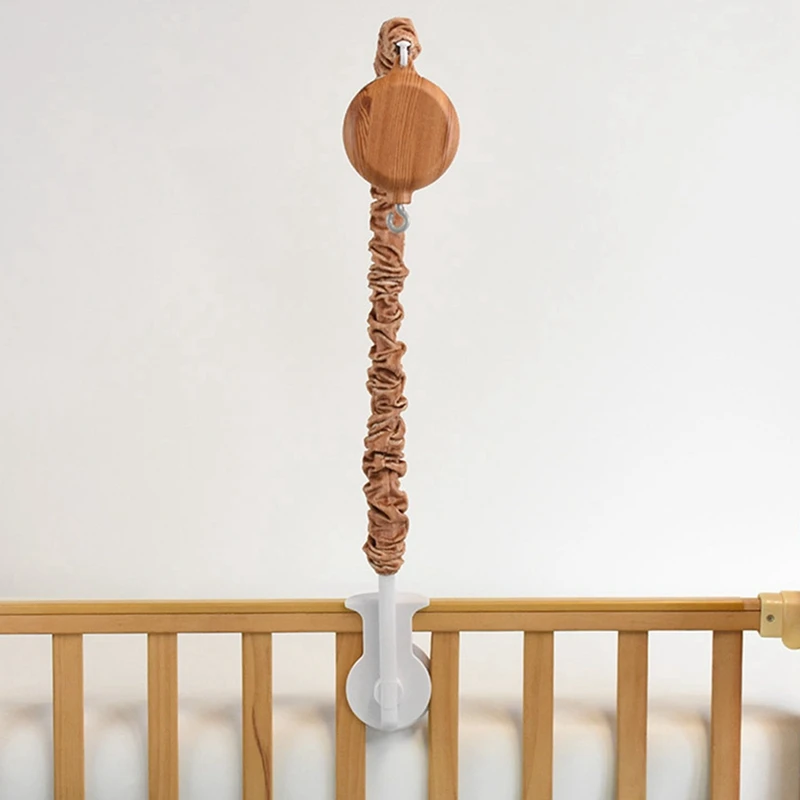 Soporte de campana de cama de imitación de madera, cubierta de tela de marco de grano de madera de imitación, colgante de campana de cama, caja de música de grano de madera